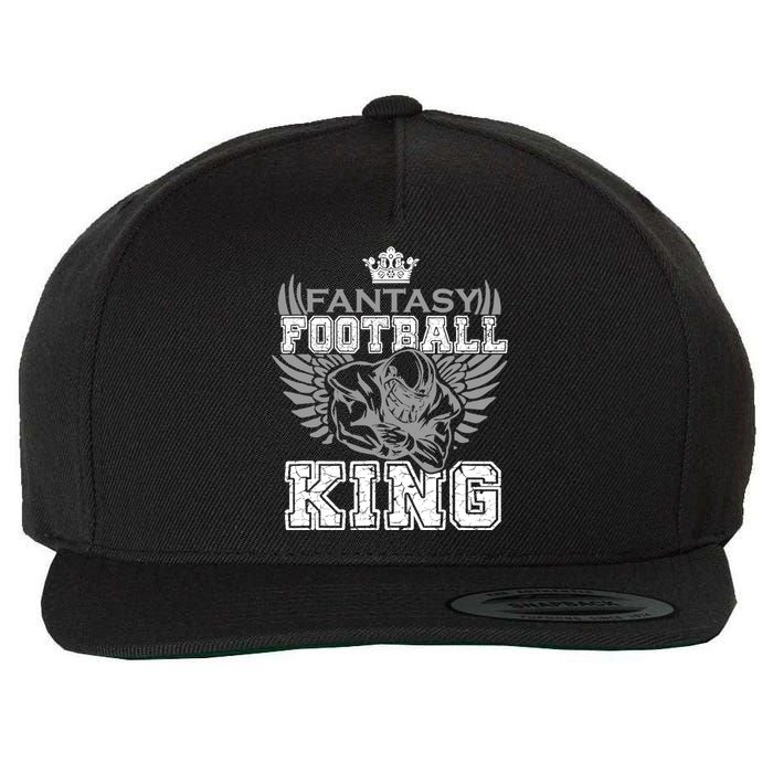 Fantasy Football King Funny Draft Day Champion Party Sports Wool Snapback Cap