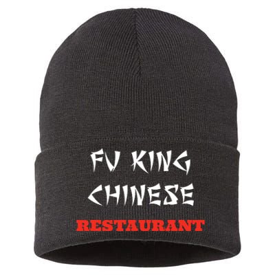 Funny Fu King Chinese Restaurant Joke Novelty Sustainable Knit Beanie