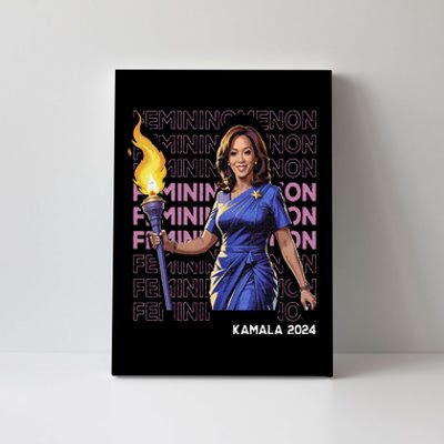 Funny Femininomenon Kamala Harris Retro Madam President 2024 Canvas