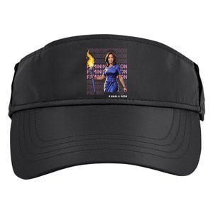 Funny Femininomenon Kamala Harris Retro Madam President 2024 Adult Drive Performance Visor