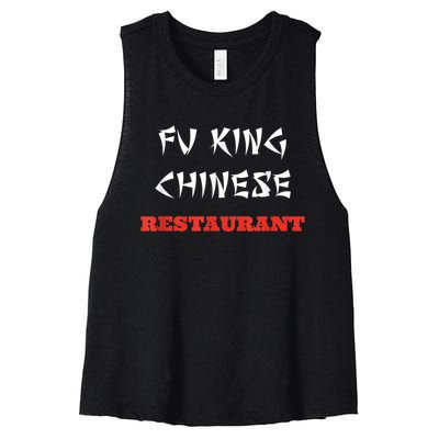 Funny Fu King Chinese Restaurant Joke Women's Racerback Cropped Tank