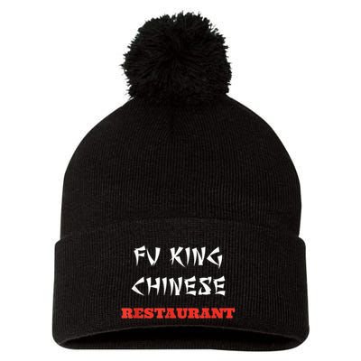 Funny Fu King Chinese Restaurant Joke Pom Pom 12in Knit Beanie