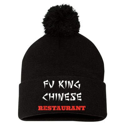 Funny Fu King Chinese Restaurant Joke Pom Pom 12in Knit Beanie