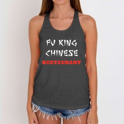 Funny Fu King Chinese Restaurant Joke Women's Knotted Racerback Tank