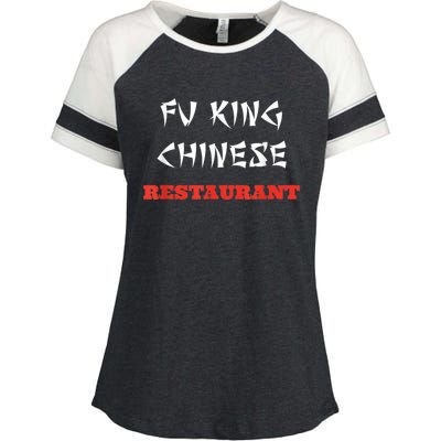 Funny Fu King Chinese Restaurant Joke Enza Ladies Jersey Colorblock Tee