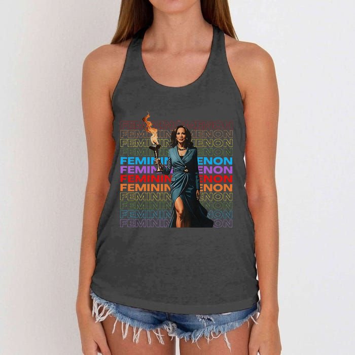 Femininomenon Funny Kamala Harris Gift Women's Knotted Racerback Tank