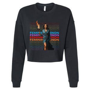 Femininomenon Funny Kamala Harris Gift Cropped Pullover Crew