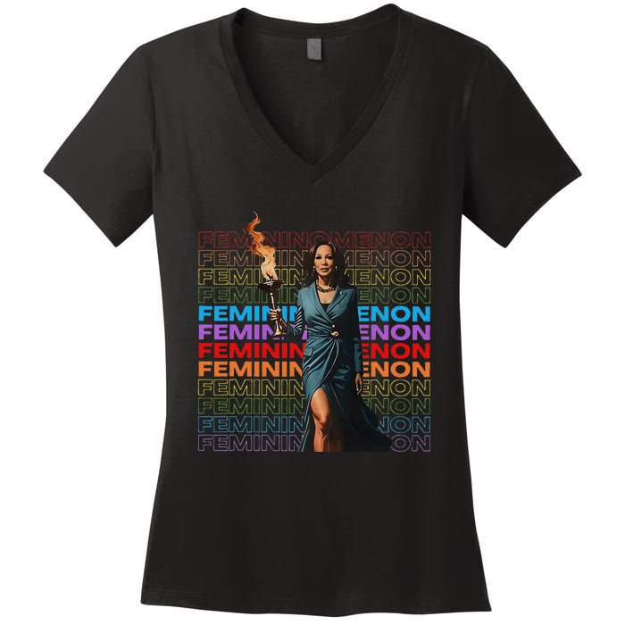 Femininomenon Funny Kamala Harris Gift Women's V-Neck T-Shirt