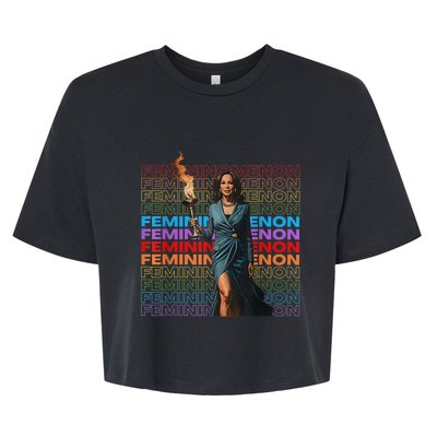 Funny Femininomenon Kamala Harris Gift Bella+Canvas Jersey Crop Tee