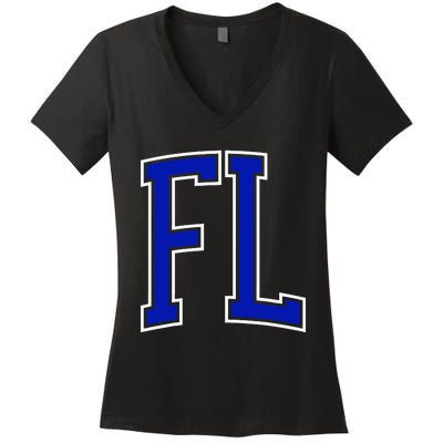 Florida FL Kids Orange Women's V-Neck T-Shirt