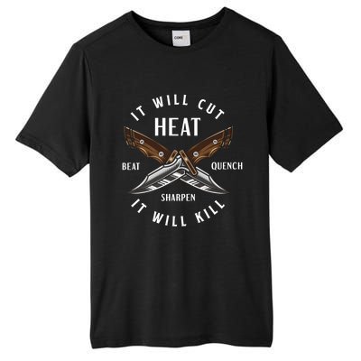 Fire Forged Knife Maker Bladesmith Blacksmith Gift Tall Fusion ChromaSoft Performance T-Shirt