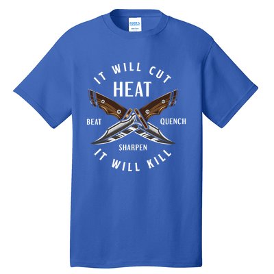 Fire Forged Knife Maker Bladesmith Blacksmith Gift Tall T-Shirt