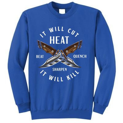 Fire Forged Knife Maker Bladesmith Blacksmith Gift Tall Sweatshirt