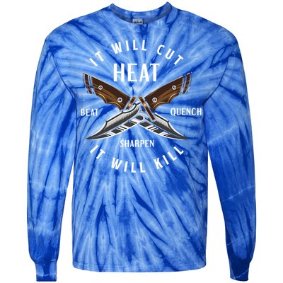 Fire Forged Knife Maker Bladesmith Blacksmith Gift Tie-Dye Long Sleeve Shirt