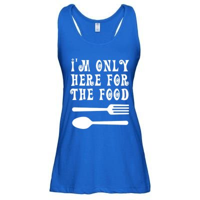 Funny Food Lover I'm Only Here For The Food Foodie Blogger Gift Ladies Essential Flowy Tank