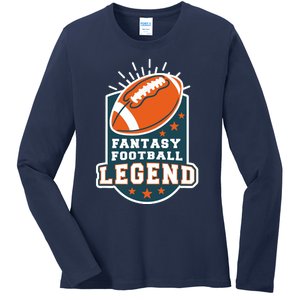 Fantasy Football League Legend Trophy Ladies Long Sleeve Shirt