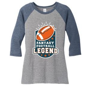 Fantasy Football League Legend Trophy Women's Tri-Blend 3/4-Sleeve Raglan Shirt