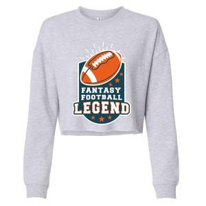 Fantasy Football League Legend Trophy Cropped Pullover Crew