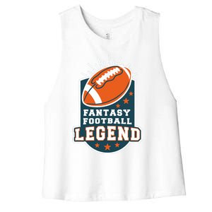 Fantasy Football League Legend Trophy Women's Racerback Cropped Tank