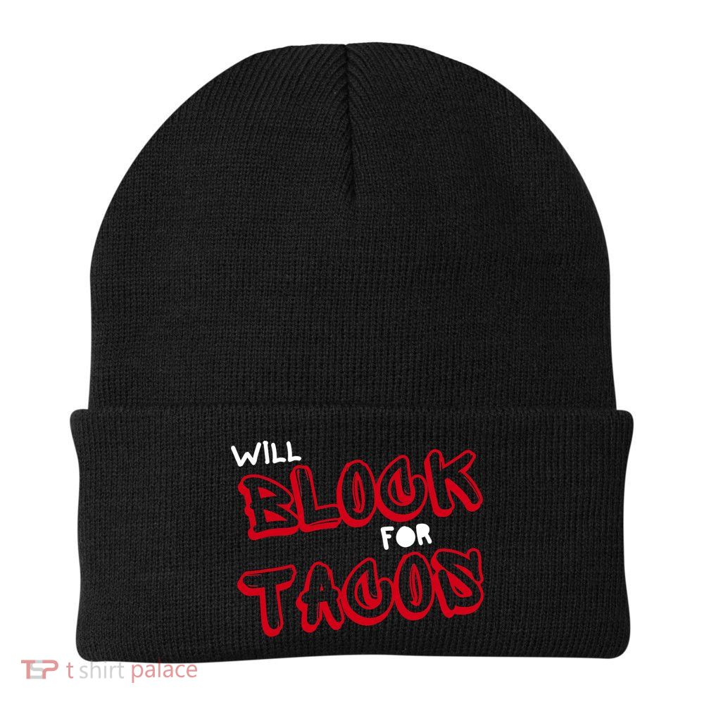 Funny Football Lineman Serving Pancakes Offensive Line Knit Cap Winter Beanie