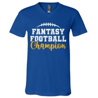 Fantasy Football League Winner Fantasy Football Champion Gift V-Neck T-Shirt