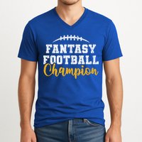 Fantasy Football League Winner Fantasy Football Champion Gift V-Neck T-Shirt