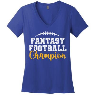Fantasy Football League Winner Fantasy Football Champion Gift Women's V-Neck T-Shirt