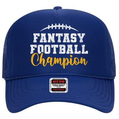 Fantasy Football League Winner Fantasy Football Champion Gift High Crown Mesh Back Trucker Hat