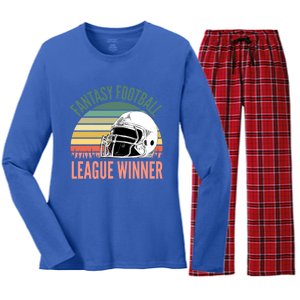 Fantasy Football League Winner Gift Women's Long Sleeve Flannel Pajama Set 