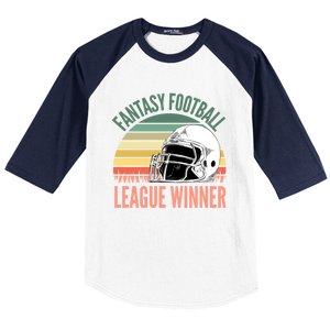 Fantasy Football League Winner Gift Baseball Sleeve Shirt