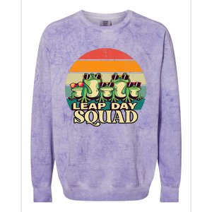 Funny Frog Lover Leap Day Squad February 29 Cool Retro Style Colorblast Crewneck Sweatshirt