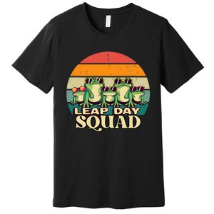 Funny Frog Lover Leap Day Squad February 29 Cool Retro Style Premium T-Shirt