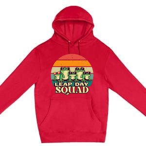 Funny Frog Lover Leap Day Squad February 29 Cool Retro Style Premium Pullover Hoodie