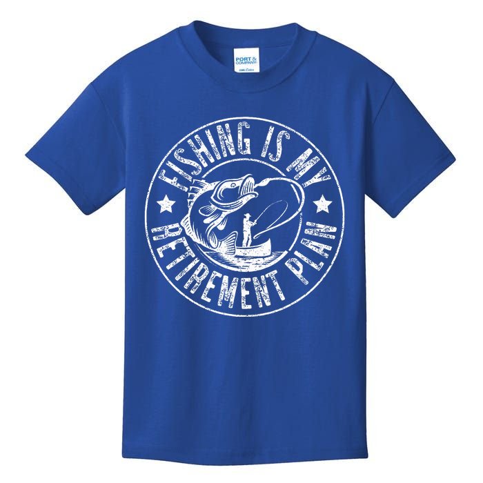 Funny Fishing Lover & Retired Fishing Is My Retirement Plan  Kids T-Shirt