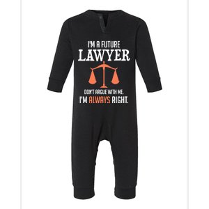 Funny Future Lawyer Law School Student Gift Meaningful Gift Infant Fleece One Piece