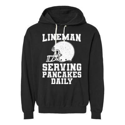 Funny Football Lineman Art For Offensive Lineman Garment-Dyed Fleece Hoodie