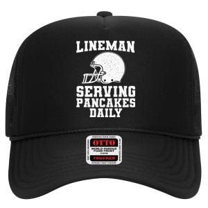 Funny Football Lineman Art For Offensive Lineman High Crown Mesh Back Trucker Hat