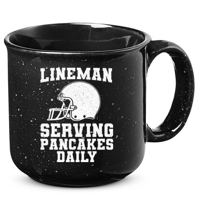 Funny Football Lineman Art For Offensive Lineman 15oz Campfire Ceramic Mug