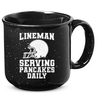 Funny Football Lineman Art For Offensive Lineman 15oz Campfire Ceramic Mug