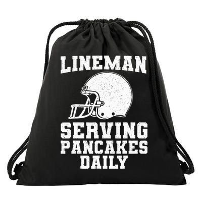 Funny Football Lineman Art For Offensive Lineman Drawstring Bag