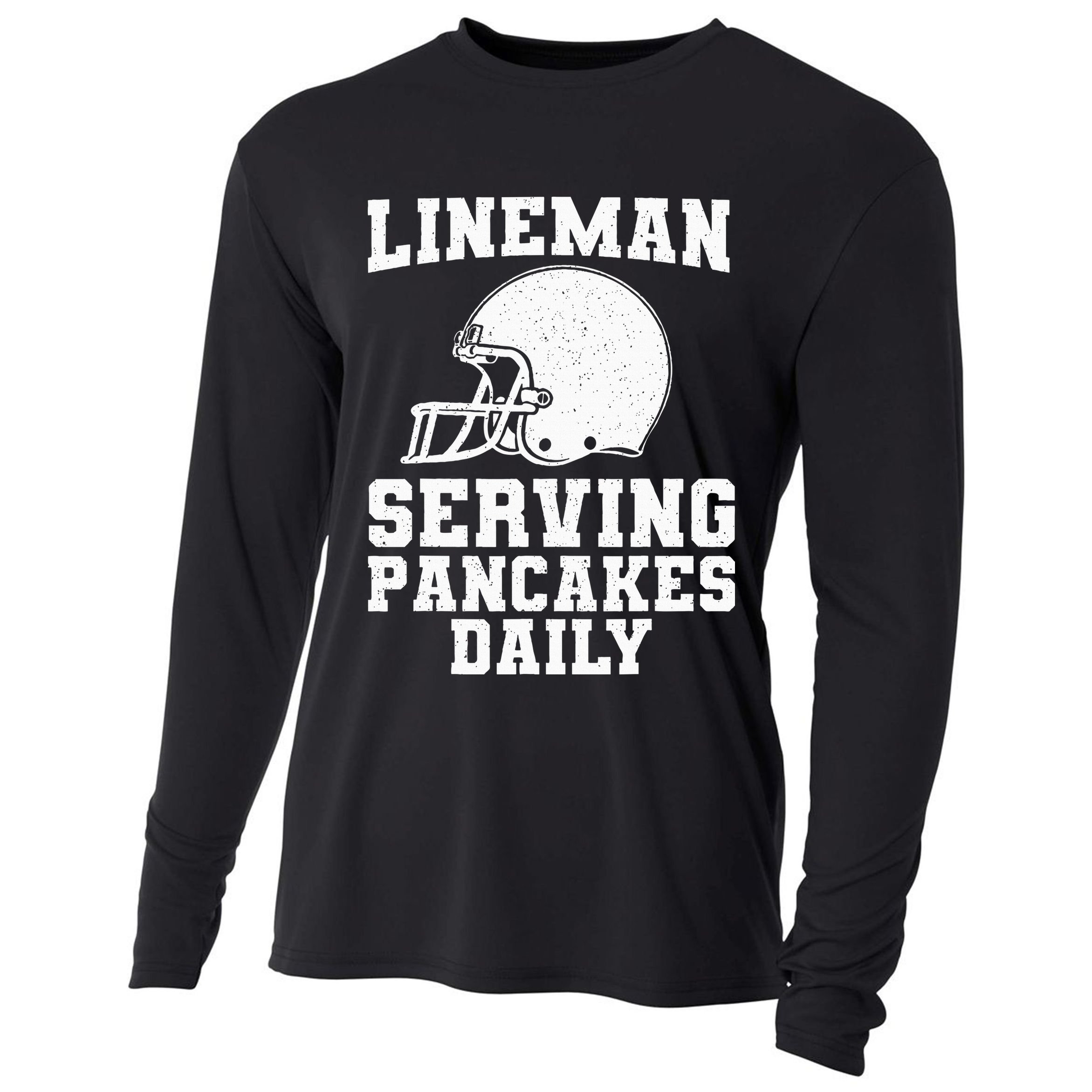Funny Football Lineman Art For Offensive Lineman Cooling Performance Long Sleeve Crew