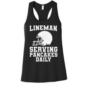 Funny Football Lineman Art For Offensive Lineman Women's Racerback Tank