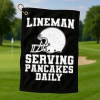 Funny Football Lineman Art For Offensive Lineman Golf Towel