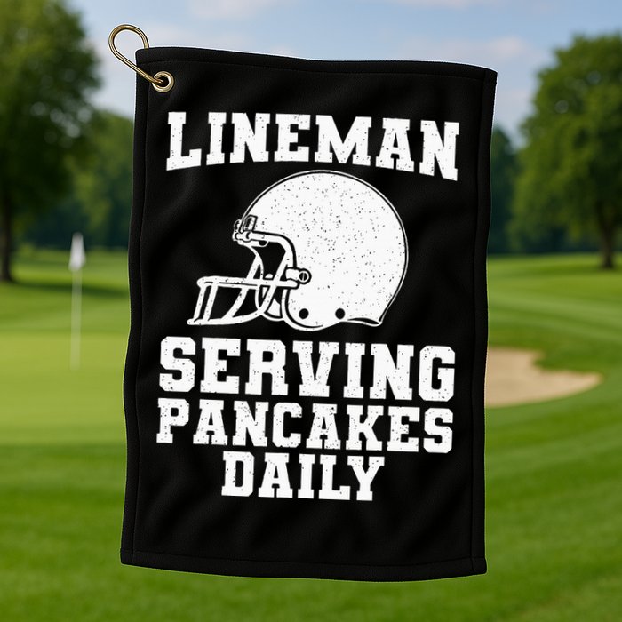 Funny Football Lineman Art For Offensive Lineman Golf Towel