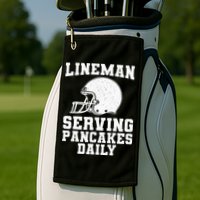 Funny Football Lineman Art For Offensive Lineman Golf Towel
