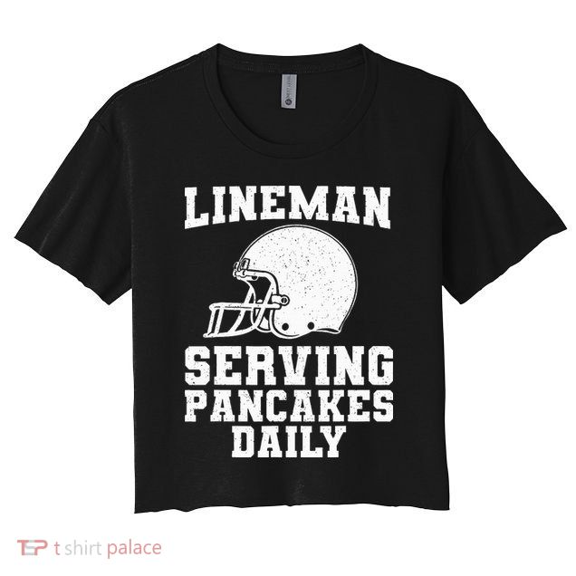 Funny Football Lineman Art For Offensive Lineman Crop Top