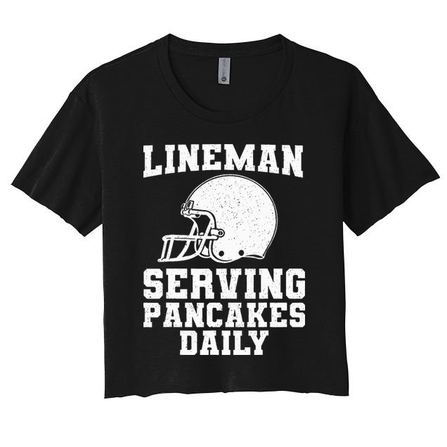 Funny Football Lineman Art For Offensive Lineman Crop Top