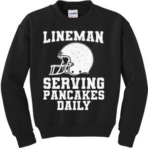 Funny Football Lineman Art For Offensive Lineman Kids Sweatshirt