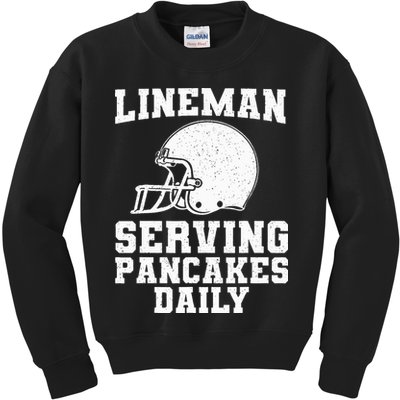 Funny Football Lineman Art For Offensive Lineman Kids Sweatshirt