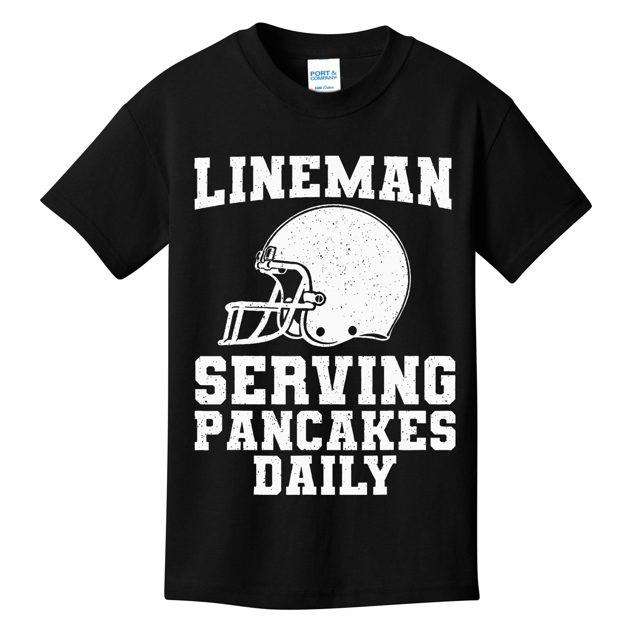 Funny Football Lineman Art For Offensive Lineman Kids T-Shirt